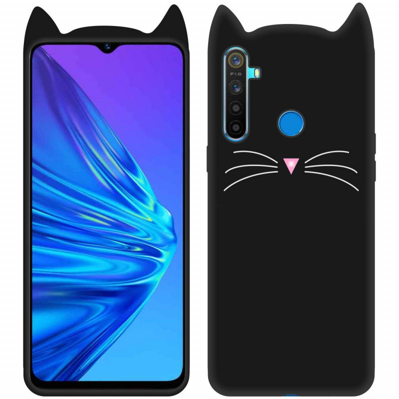 

Силіконова накладка 3D Cat на Realme 5 (Чорний) 908312