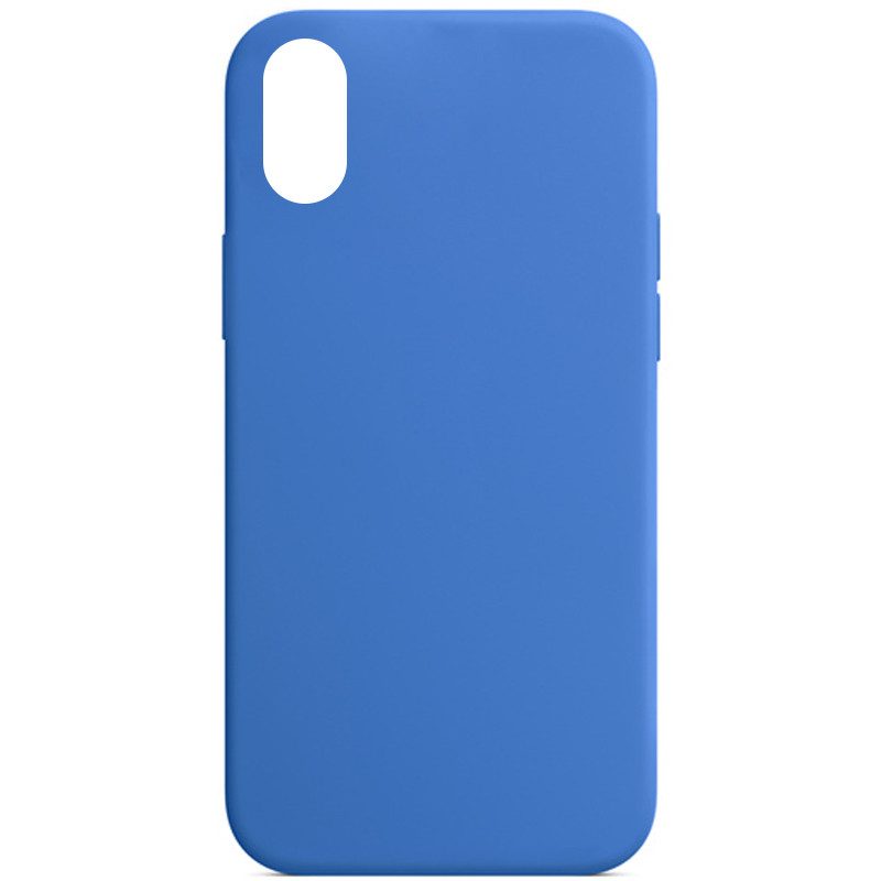Чехол Silicone Case Full Protective (AA) NO LOGO для Apple iPhone XR (6.1") (Синий / Capri Blue)