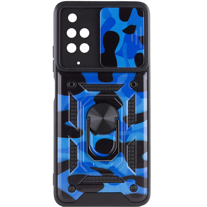 Фото Ударостійкий чохол Camshield Serge Ring Camo на Xiaomi Redmi 10 (Синій / Army Blue) на vchehle.ua