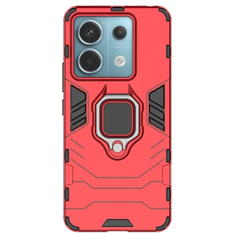 Фото Ударопрочный чехол Transformer Ring for Magnet для Xiaomi Redmi Note 13 Pro 4G / Poco M6 Pro 4G (Красный / Dante Red) в магазине vchehle.ua