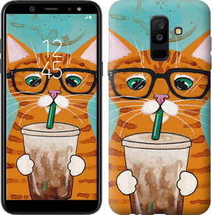 Чехол Зеленоглазый кот в очках для Samsung Galaxy J8 2018