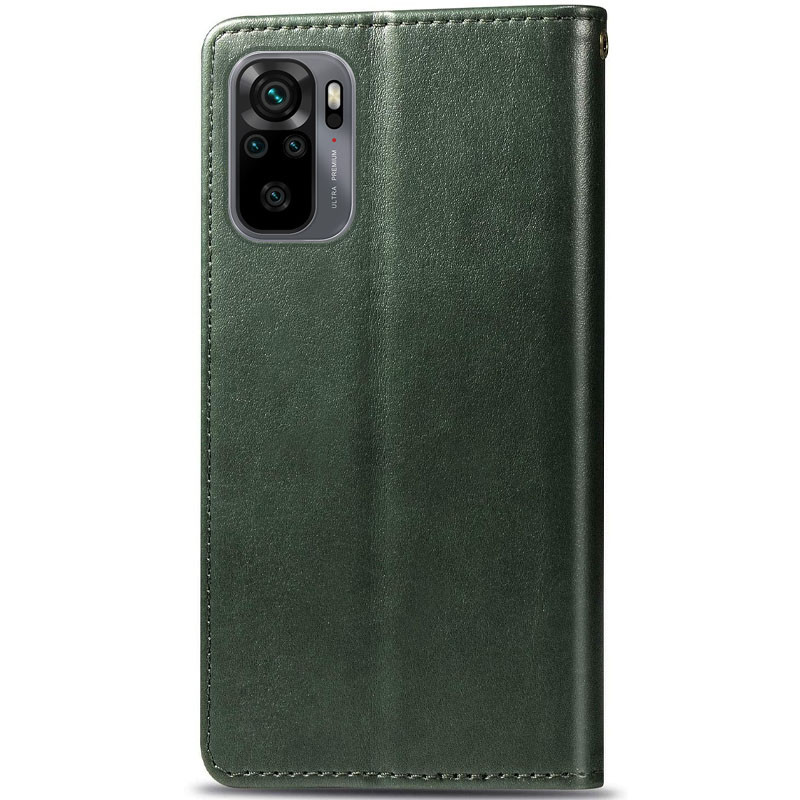 Фото Кожаный чехол книжка GETMAN Gallant (PU) для Xiaomi Redmi Note 10 / Note 10s (Зеленый) на vchehle.ua