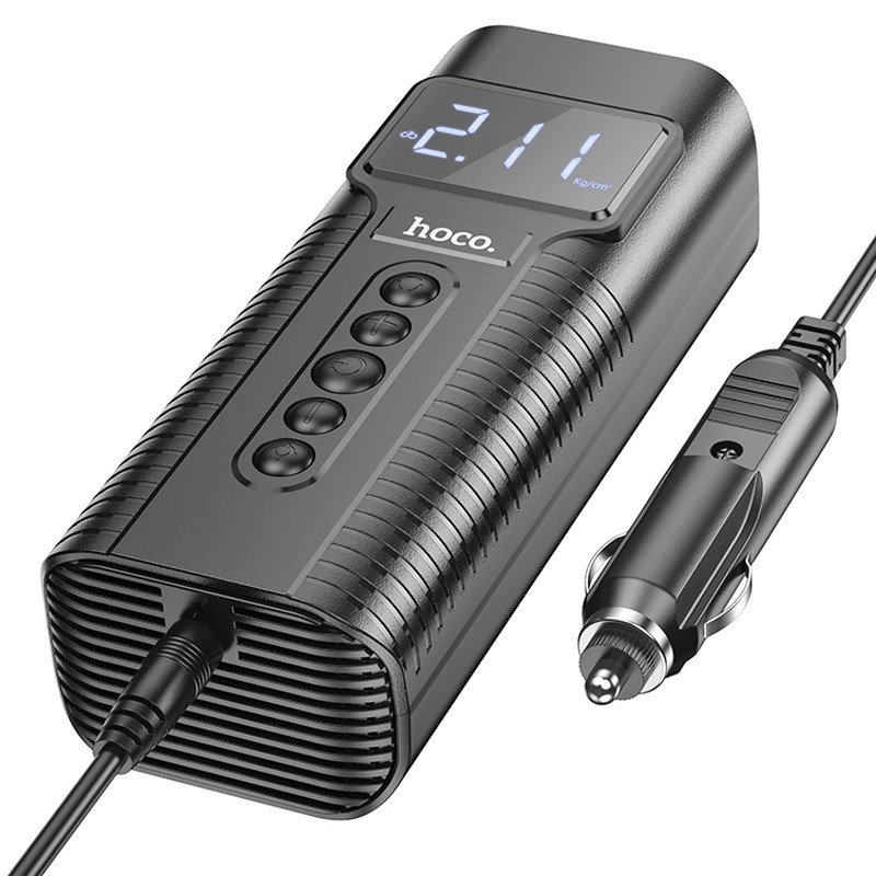 Фото Автомобильный насос Hoco PH55 Roys smart car air pump (Black) в магазине vchehle.ua