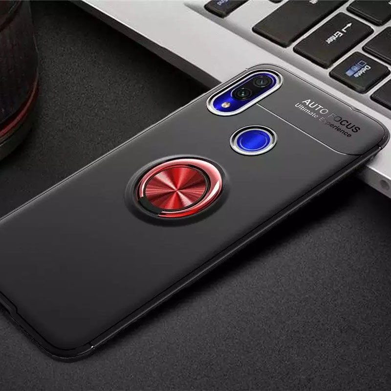 

TPU чехол Deen ColorRing под магнитный держатель (opp) для Xiaomi Redmi Note 7 Pro (Черный / Красный) 930023