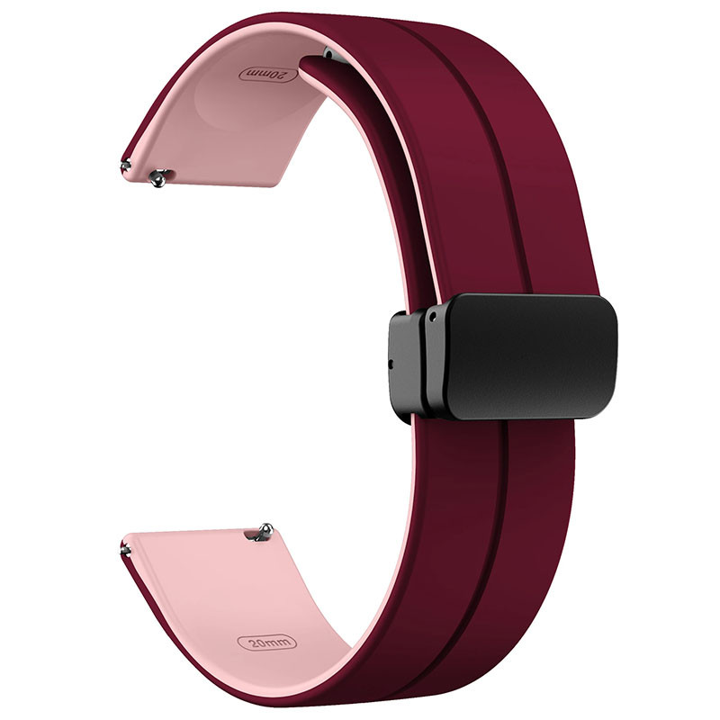 Фото Силіконовий ремінець Classy для Smart Watch 20mm (Plum / Pink) на vchehle.ua