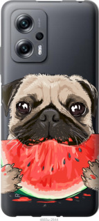 Чохол Мопс і кавун на Xiaomi Redmi Note 11T Pro
