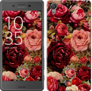 Чехол Цветущие розы для Sony Xperia X F5122