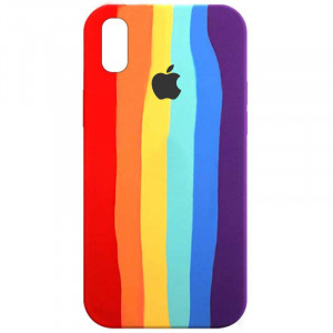 Чехол Silicone case Full Rainbow для Apple iPhone XS Max (6.5")