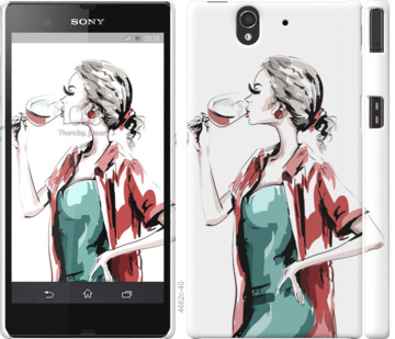 

Чехол Девушка с бокалом для Sony Xperia Z C6602 841560