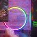 Купити Настільна LED лампа RGB Intelligent circular atmosphere light Bluetooth USB with app (Black) на vchehle.ua