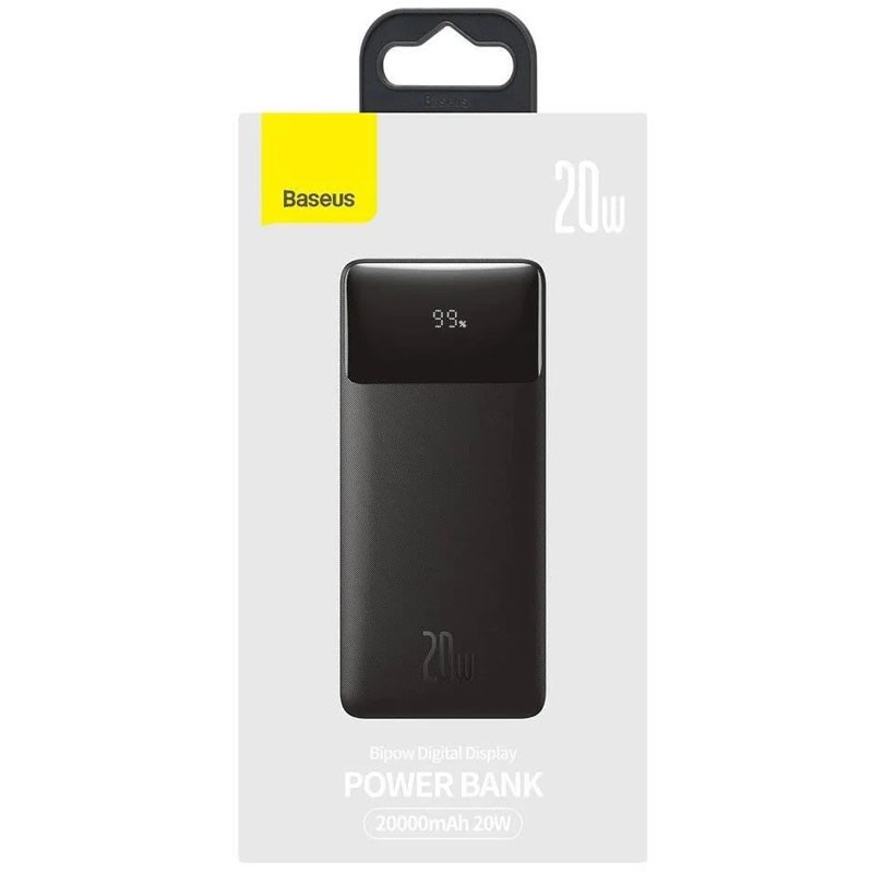 Купити Уцінка Портативний зарядний пристрій Baseus Bipow Digital Display 20W 20000mAh (PPDML-M) (Дефект упаковки / Чорний) на vchehle.ua
