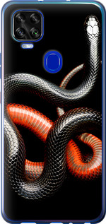 

Чохол Червоно-чорна змія на чорному тлі на ZTE Blade V2020 1685054