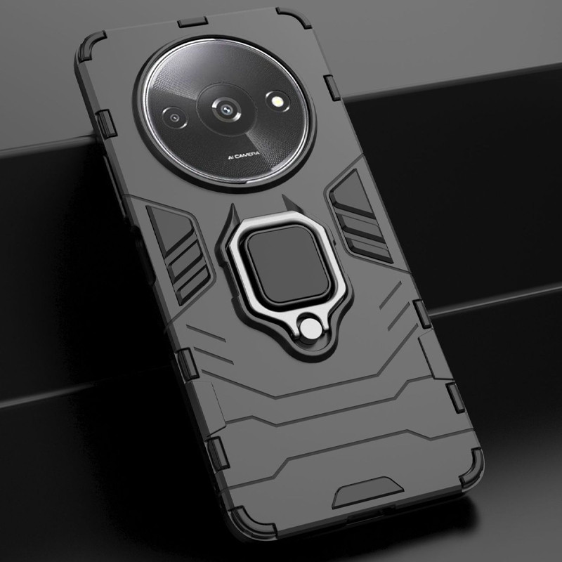 Фото Ударопрочный чехол Transformer Ring for Magnet для Xiaomi Redmi A3 (Черный / Soul Black) на vchehle.ua