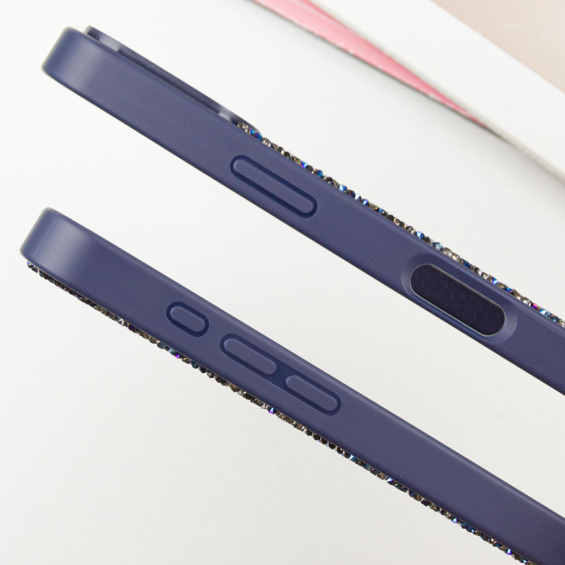 Фото TPU чохол Bling World Rock Diamond with Magnetic Safe на Apple iPhone 16 Pro (6.3") (Navy Blue) на vchehle.ua