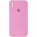 Чехол Silicone Case Square Full Camera Protective (AA) для Apple iPhone XS Max (6.5") (Розовый / Light pink)