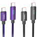 Дата кабель Hoco U125 Benefit 100W Type-C to Type-C with display (1.2m)