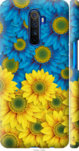 Чехол Жёлто-голубые цветы для Realme X2 Pro