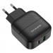 Фото СЗУ Borofone BA46A PD 18W+QC3.0 (1USB/1Type-C/3A) + Type-C to Lightning (Черный) в магазине vchehle.ua