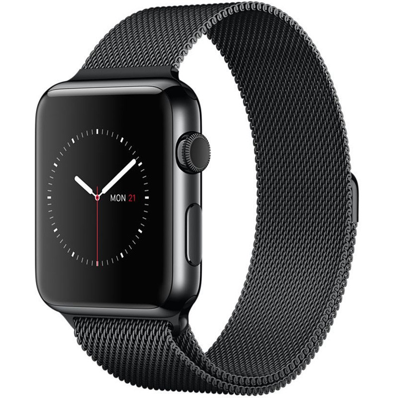 Ремешок Milanese Loop Design для Apple watch 42mm/44mm/45mm/49mm (Черный)