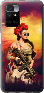 Чехол Украинка с оружием для Xiaomi Redmi 10