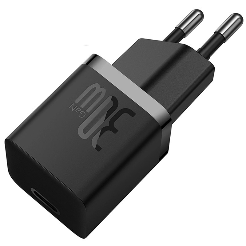 МЗП Baseus GaN5 Fast Charger (mini) 30W (1USB-C) + кабель Type-C to Type-C (P10110902) (Cluster Black) в магазині vchehle.ua