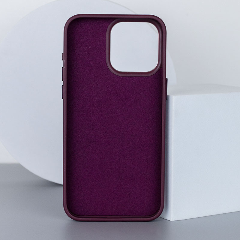 Фото Кожаный чехол Bonbon Leather Metal Style with Magnetic Safe для Apple iPhone 13 Pro (6.1") (Бордовый / Plum) в магазине vchehle.ua