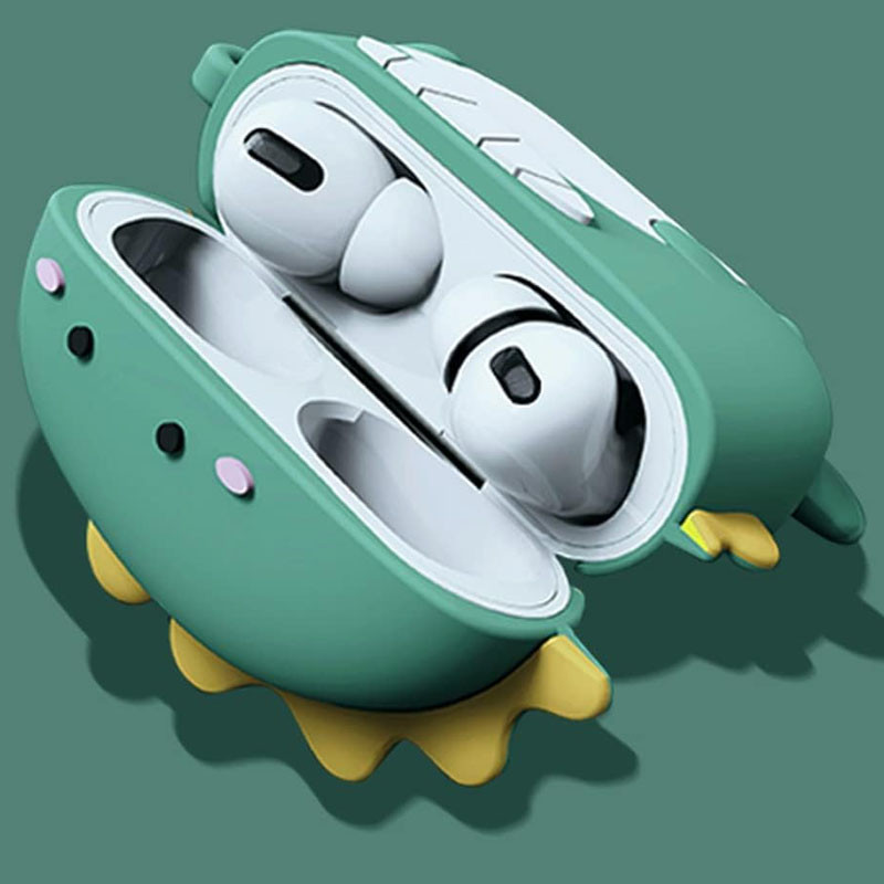 Силиконовый футляр Cartoons&Heroes для наушников AirPods 3 + карабин (Дракон зеленый) в магазине vchehle.ua