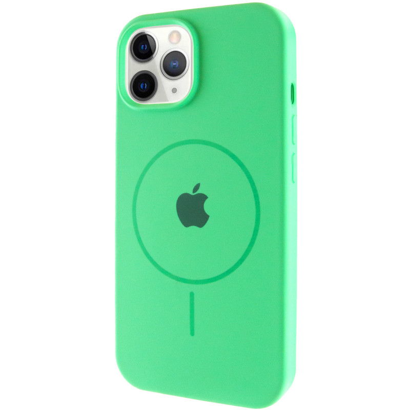 Чехол Silicone Case Full Protective (AA) with Magnetic Safe для Apple iPhone 11 Pro Max (6.5") (Зеленый / Spearmint)