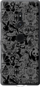 Чехол Чёрно-серый стикер бомбинг для Sony Xperia XZ2 H8266