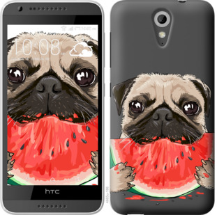

Чехол Мопс и арбуз для HTC Desire 620 843540