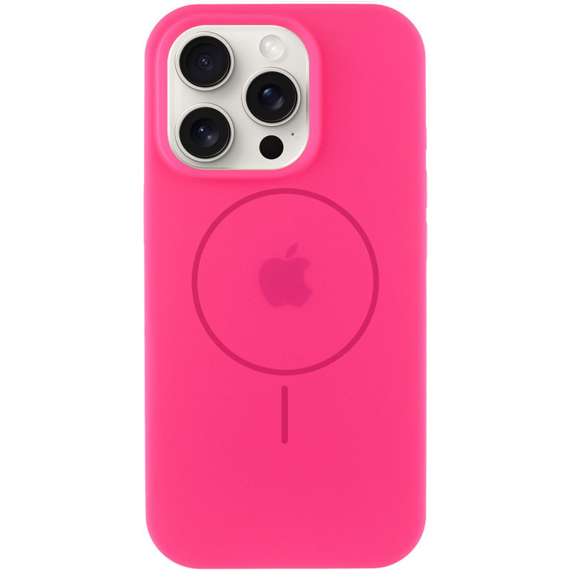 Чехол Silicone Case Full Protective (AA) with Magnetic Safe для Apple iPhone 12 Pro / 12 (6.1") (Розовый / Barbie pink)
