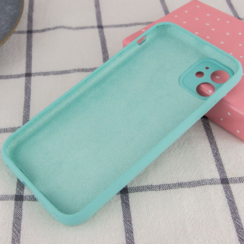 Фото Чехол Silicone Case Full Camera Protective (AA) NO LOGO для Apple iPhone 12 (6.1") (Бирюзовый / Marine Green) в магазине vchehle.ua