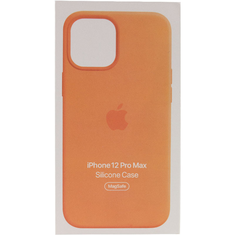Купить Уценка Чехол Silicone case (AAA) with Magsafe and Animation для Apple iPhone 12 Pro Max (6.7") (Дефект упаковки / Оранжевый / Kumquat) на vchehle.ua