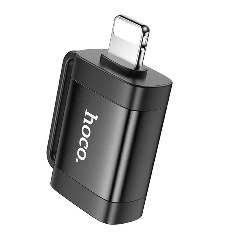 Фото Перехідник Hoco UA31A OTG Lightning male to USB female (Black) в маназині vchehle.ua