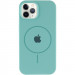 Фото Чехол Silicone Case Full Protective (AA) with Magnetic Safe для Apple iPhone 11 Pro Max (6.5") (Бирюзовый / Marine Green) на vchehle.ua