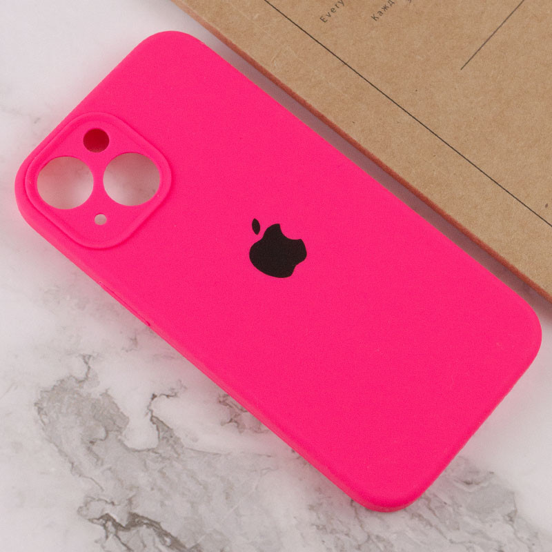 Чехол Silicone Case Full Camera Protective (AA) для Apple iPhone 15 (6.1") (Розовый / Barbie pink) в магазине vchehle.ua