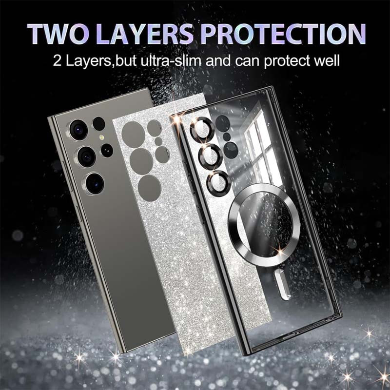 Фото TPU чохол Delight case with Magnetic Safe з захисними лінзами на камеру на Samsung Galaxy S25 Ultra (Чорний / Black) на vchehle.ua