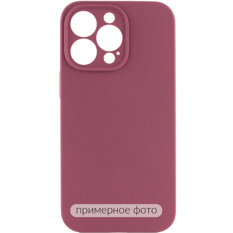 Чехол Silicone Case Full Camera Protective (AA) NO LOGO для Apple iPhone 16 Plus (6.7") (Бордовый / Plum)