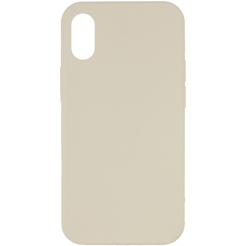Чехол Silicone Case Full Protective (AA) NO LOGO для Apple iPhone X / XS (5.8") (Бежевый / Antique White)