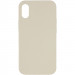 Чехол Silicone Case Full Protective (AA) NO LOGO для Apple iPhone X / XS (5.8") (Бежевый / Antique White)