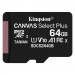 Фото Карта пам'яті Kingston MicroSDXC 64GB UHS-I Class 10 Select R100MB/s (SDCS2/64GBSP) (Black) на vchehle.ua