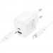 Фото СЗУ Hoco CS55A Surplus PD30W+QC3.0 (1USB-A/1C) + кабель Type-C to Lightning (White) в магазине vchehle.ua