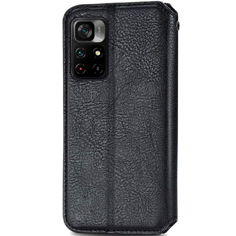 Фото Шкіряний чохол-книжка GETMAN Cubic (PU) на Xiaomi Poco M4 Pro 5G (Чорний) на vchehle.ua