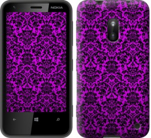 Чехол фиолетовый узор барокко для Nokia Lumia 620