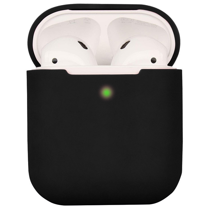 

Силиконовый футляр для наушников AirPods 1/2 (Черный / Black) 1132343