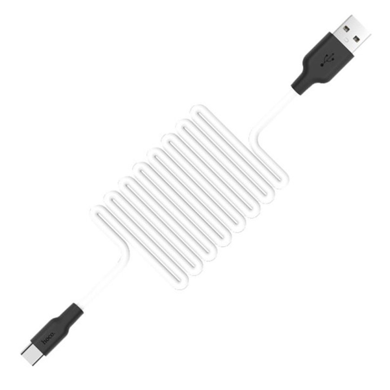 Фото Дата кабель Hoco X21 Plus Silicone Type-C Cable (2m) (Чорний / Білий) в маназині vchehle.ua