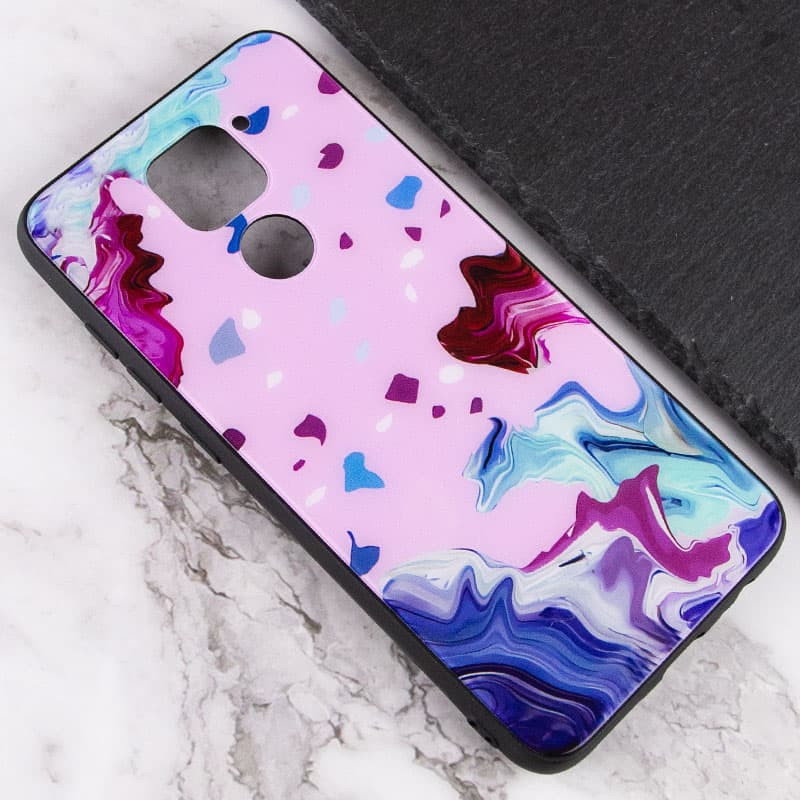 Фото TPU+Glass чохол Diversity на Xiaomi Redmi Note 9 / Redmi 10X (Stains red) в маназині vchehle.ua