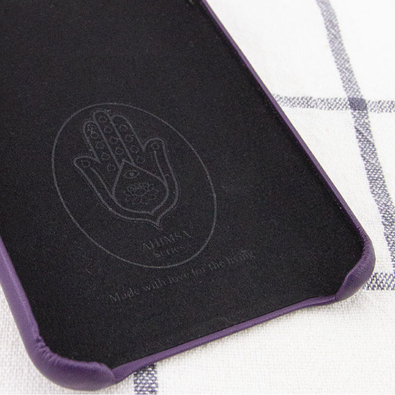 Фото Шкіряний чохол AHIMSA PU Leather Case Logo (A) на Apple iPhone XS Max (6.5") (Фіолетовий) на vchehle.ua