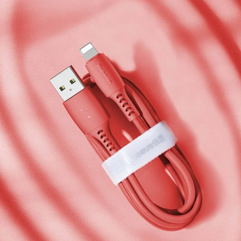 Дата кабель Baseus Colorful USB to Lightning (2.4A) (1.2m) (CALDC) (Червоний) в магазині vchehle.ua