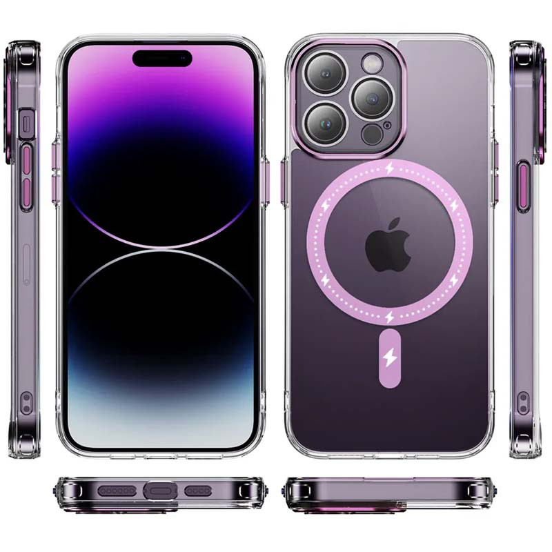 Фото Чехол TPU+PC Colorful with Magnetic Safe для Apple iPhone 13 Pro (6.1") (Pink) в магазине vchehle.ua